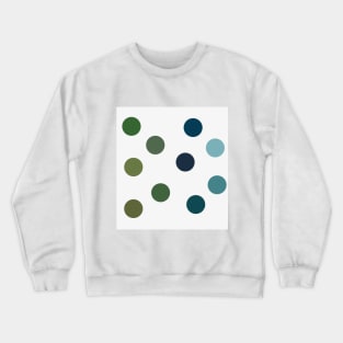 Scattered Green & Blue Circles Crewneck Sweatshirt